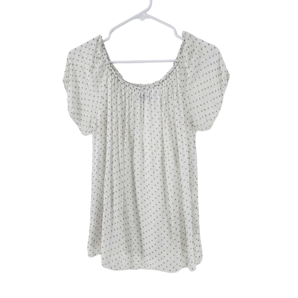 Luisa Ricci Women's Silk Polka Dots Off-The-Shoulder Top - S